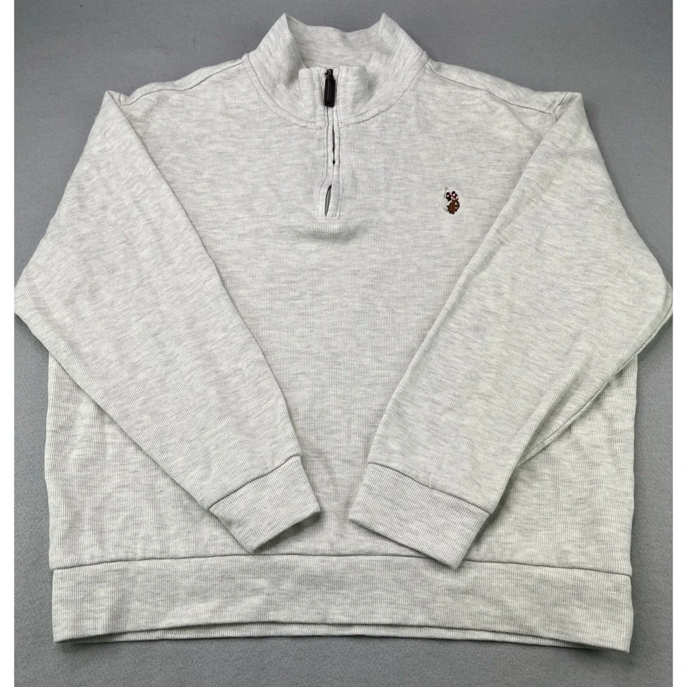 Polo Ralph Lauren Men's 1/4 Zip Sweater Size Large Cotton Knit Golf Pullover